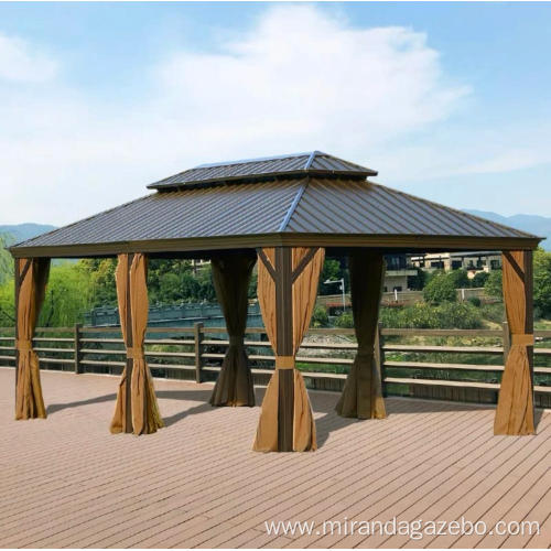 steel roof pergola with metal frame gazebo